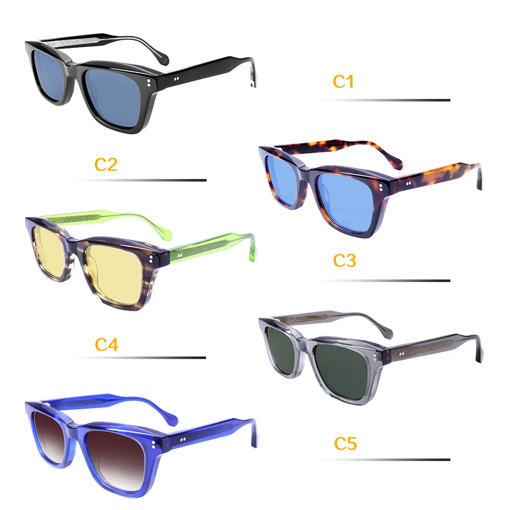 UV400 Protection Sunglasses for Men and Women Retro Style Acetate  Frame Polarized Lens for Driving Lightweight Comfortable