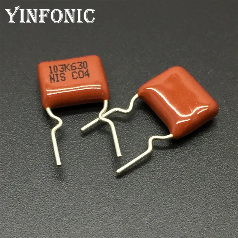 Capacitor nissei cbb mxf 630v 103k 10% 0.01uf 10nf passo = 7.5mm capacitor de filme de poliéster metalizado com 10 peças/100 peças