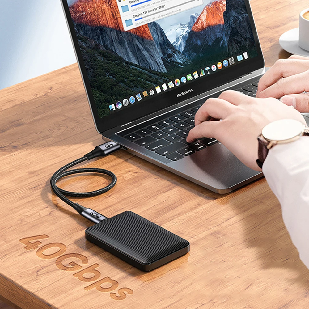 Câble de charge rapide USB 4 Type C vers C, 40Gbps, 8K à 60Hz, PD 100W, 10Gbps Syns.info ous, pour smartphone, Macbook Pro, création Chrome