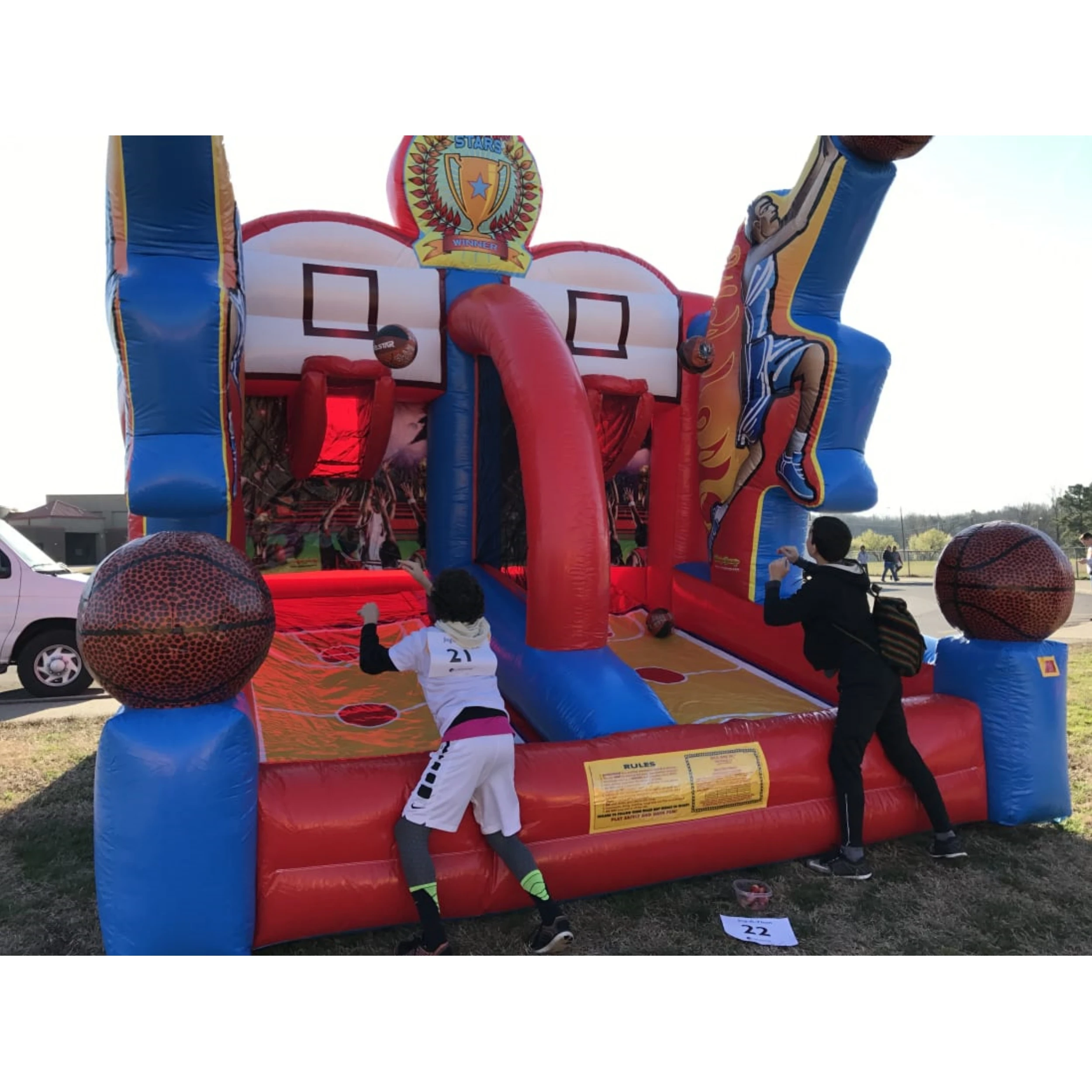 High Quality Inflatable Basketball Game Popular Inflatable Bungee Run Basketball Hoop Toss Game Inflatable Basketball Game
