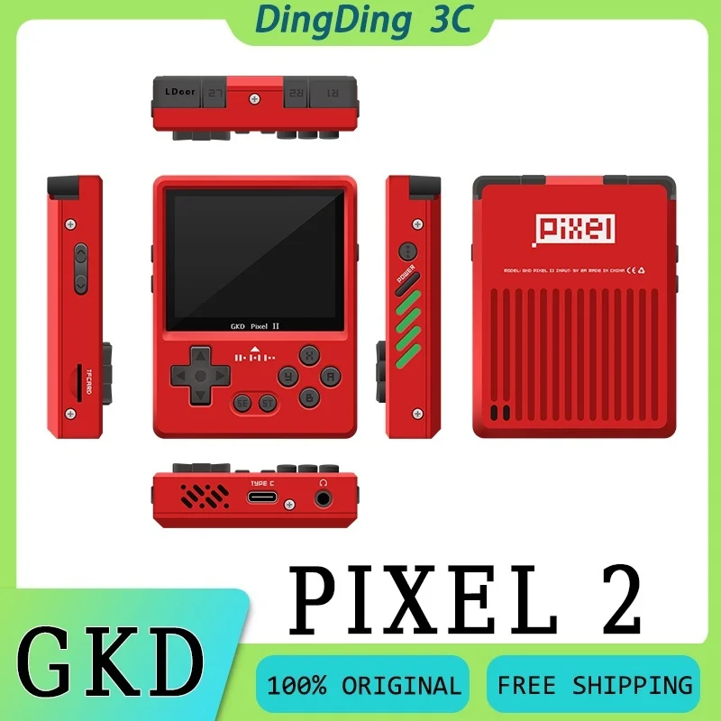 GKD Pixel 2 Handheld Game Console Portable Retro Nostalgia Open Source Game Console Arcade Game Full Metal Body RK3326S Custom