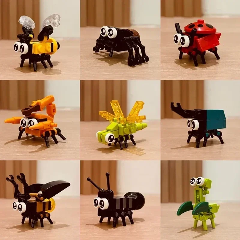 Modelo de regalo de vacaciones, ladrillos de construcción Moc, familia de insectos, camión de bomberos, mascotas, bloques tecnológicos, regalos, juguetes de Navidad, conjuntos DIY de montaje