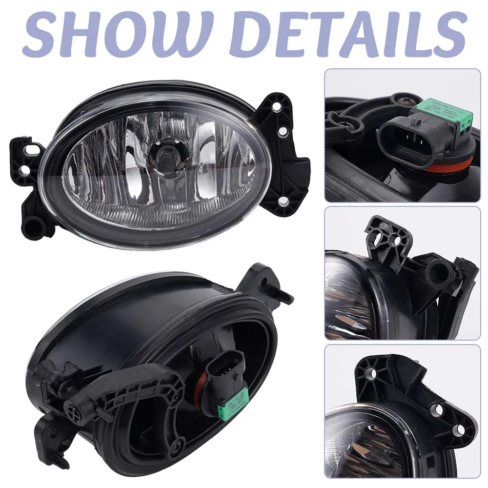  Fog Lamp Assembly Headlights Fog Lights Housing for Mercedes-Benz 2006-2011 ML-Class W164 compatible with Mercedes C E R view 2