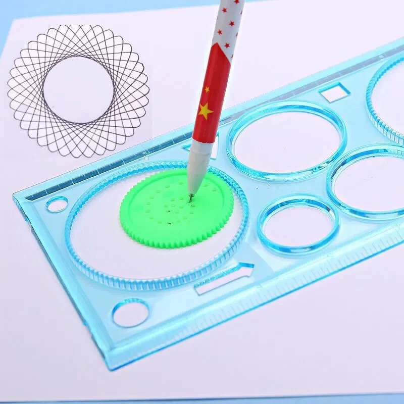 ﻿4PCS Transparent Spirograph Stencils – Math Class Teaching Tools for Geometry Demonstration, Drawing & School Art Projects TMZ