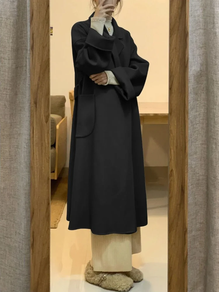 

Long Blends Women Elegant Harajuku Baggy Outwear Basic Minimalist Unisex Fashion Autumn Coats All-match Female Tender Popular