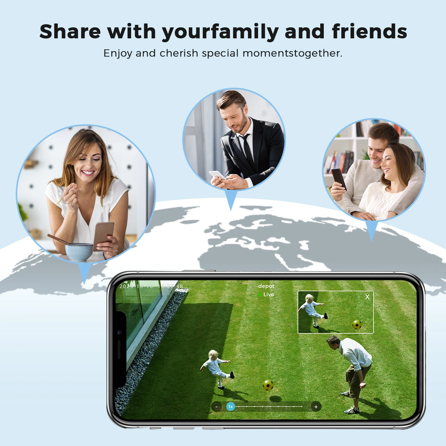 BESDER 20MP 8K HD WiFi Kamera 10X Zoom Vier Objektiv Drei Bildschirm Auto Tracking Sicherheit Schutz 4K PTZ CCTV Video Überwachung – Detail 3