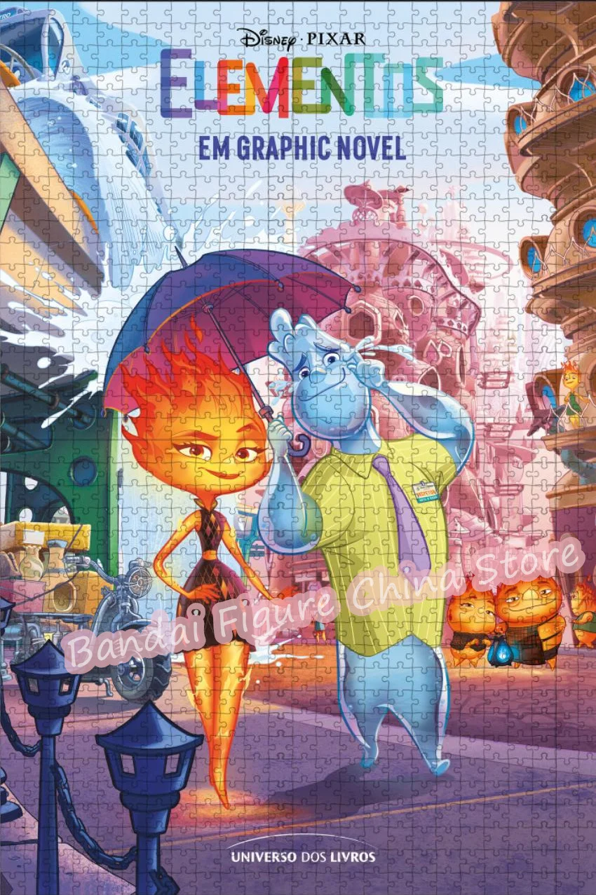 Jigsaw Puzzle Disney Pixar Animation Movies Elemental Print Puzzle 300/500/1000 Pieces Anime Family Game Christmas Toys Gifts