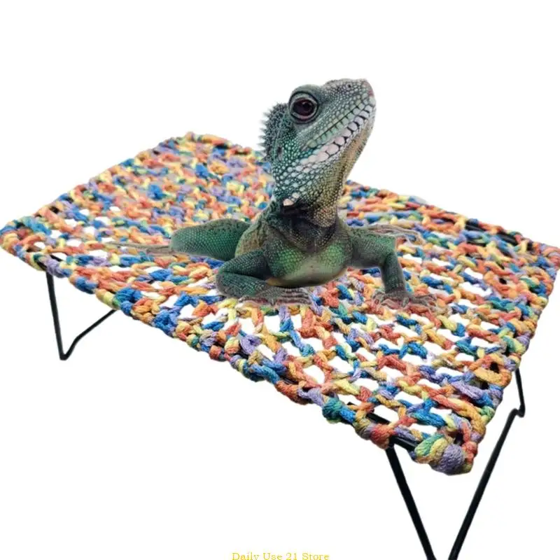 Crocheted Hammock Habitat Climbing Lizards,Geckos Climbing Rectangle Bed