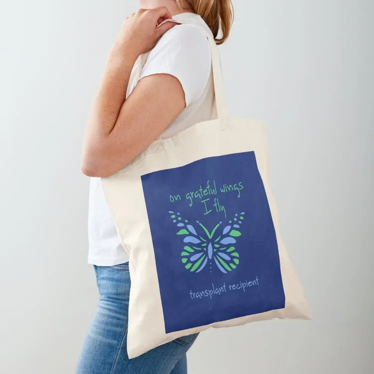 

On Grateful Wings I Fly - Transplant Recipient Tote Bag Cloth bags bag for beach tote bag custom
