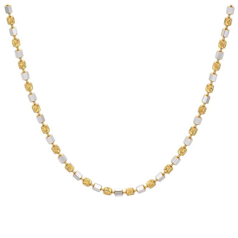 MIQIAO 925 Sterling Silver Neck Necklaces For Women Two-Tone Angle Beads Long Chain For Girls Jewelry Luxury Female Gifts