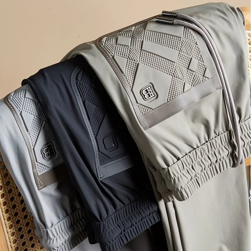 Men's Clothing Summer high quality Y2K Ice Silk Casual Sports Pants Loose Handsome Straight Pants