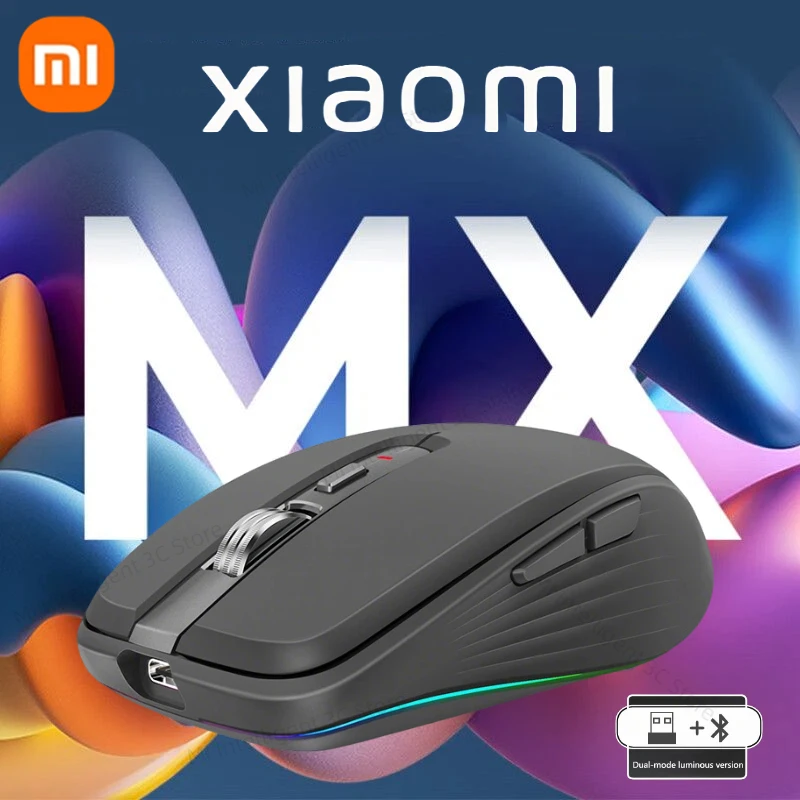 Xiaomi وضع مزدوج قابل لإعادة الشحن سماعة لاسلكية تعمل بالبلوتوث 2.4G ماوس RGB كتم الماوس لنظام التشغيل Windows Mac IOS أندرويد الكمبيوتر المحمول اللوحي الهاتف PC #1