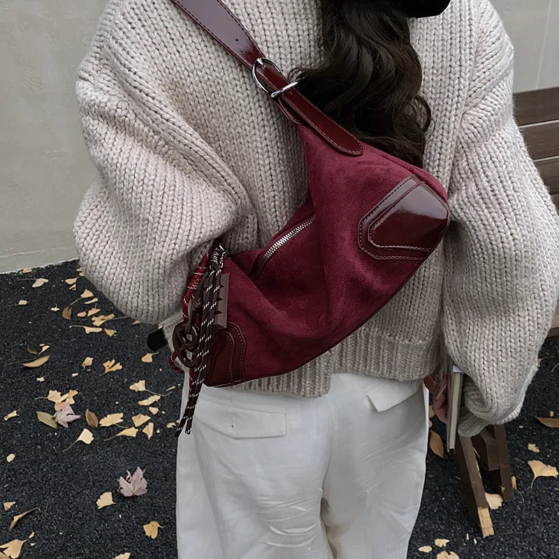 

2025 Suede Shoulder Bag, Vintage Top Handle Purse for Women, Textured Underarm Crossbody, Minimalist Day to Night Tote, Chic