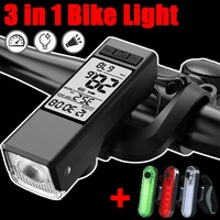 Bicycle Headlight 3 in 1 Bicycle Wireless Computer Flashlight LED Bike Front Light Cycling Horn Waterproof Headlight Bike Lamp