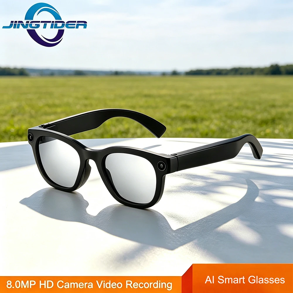 

T100 Fashion AI Smart Glasses 8MP HD Camera 1080p 30FPS Video Recording Lightweight AI Translation BT Call Music Eyeglasses