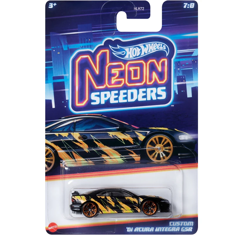 Mattel Hot Wheels Neon Speeders HLH72 A B C Коллекция моделей Литой под давлением 1:64 Металлические автомобили Игрушка в подарок