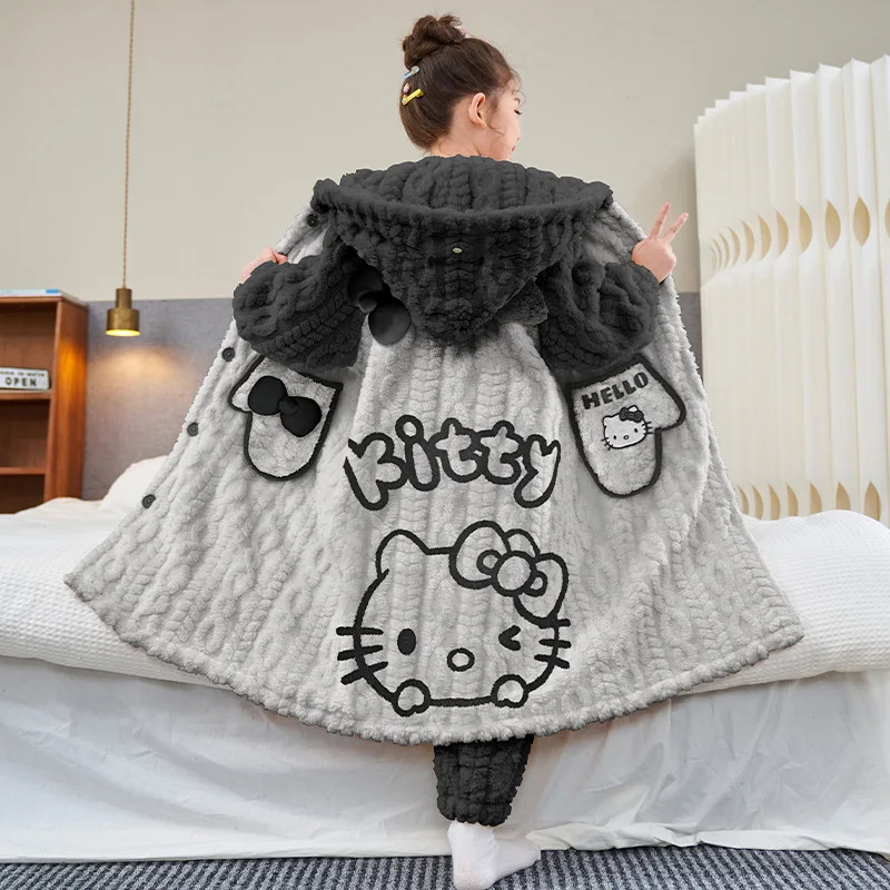 غرزة 2 قطعة Kawaii الوالدين والطفل المخملية منامة Kawaii الكرتون أنيمي الفتيات الفتيان التطريز رشاقته الدافئة عادية لطيف Homewear مجموعة