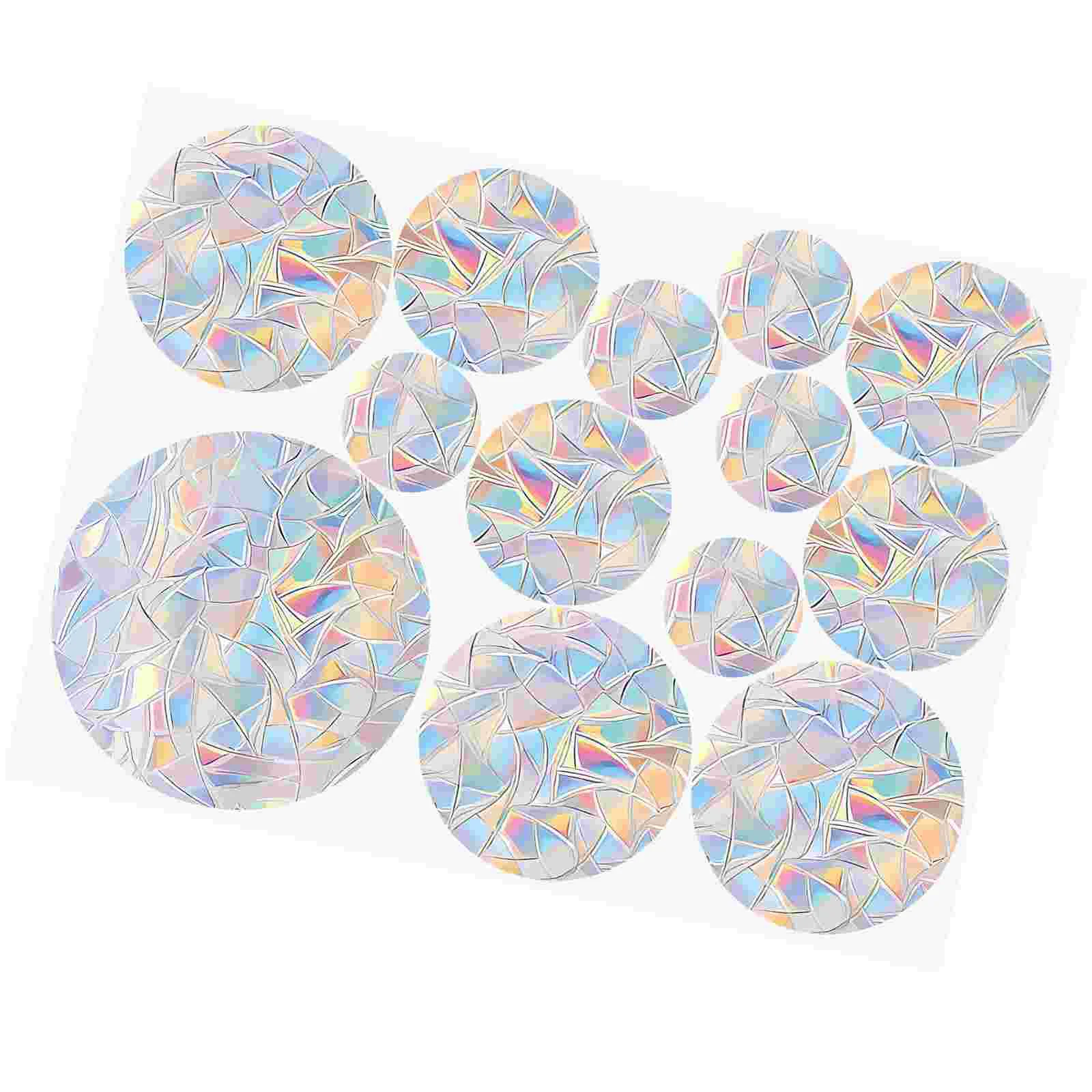 3 Sets of Round Window Decal Anticollision Window Sticker Self-Adhesive Window Sun Catcher Sticker