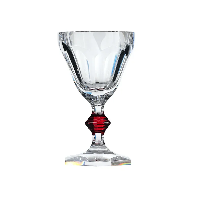

Wine glass, French transparent crystal glass gift.