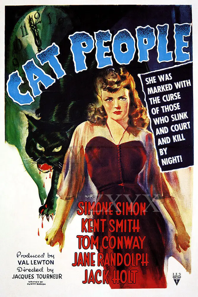 Vintage Simone Simon Horror Movie Poster Cat People