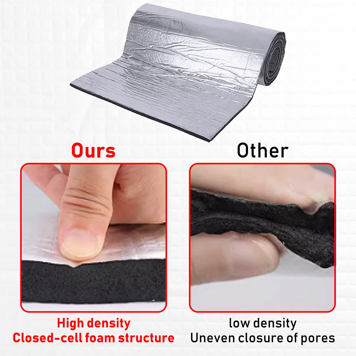 PINMOAP Aluminum Foil Soundproofing And Insulation Cotton High Density Material Low Noise Automotive Soundproofing Cotton 5/10mm