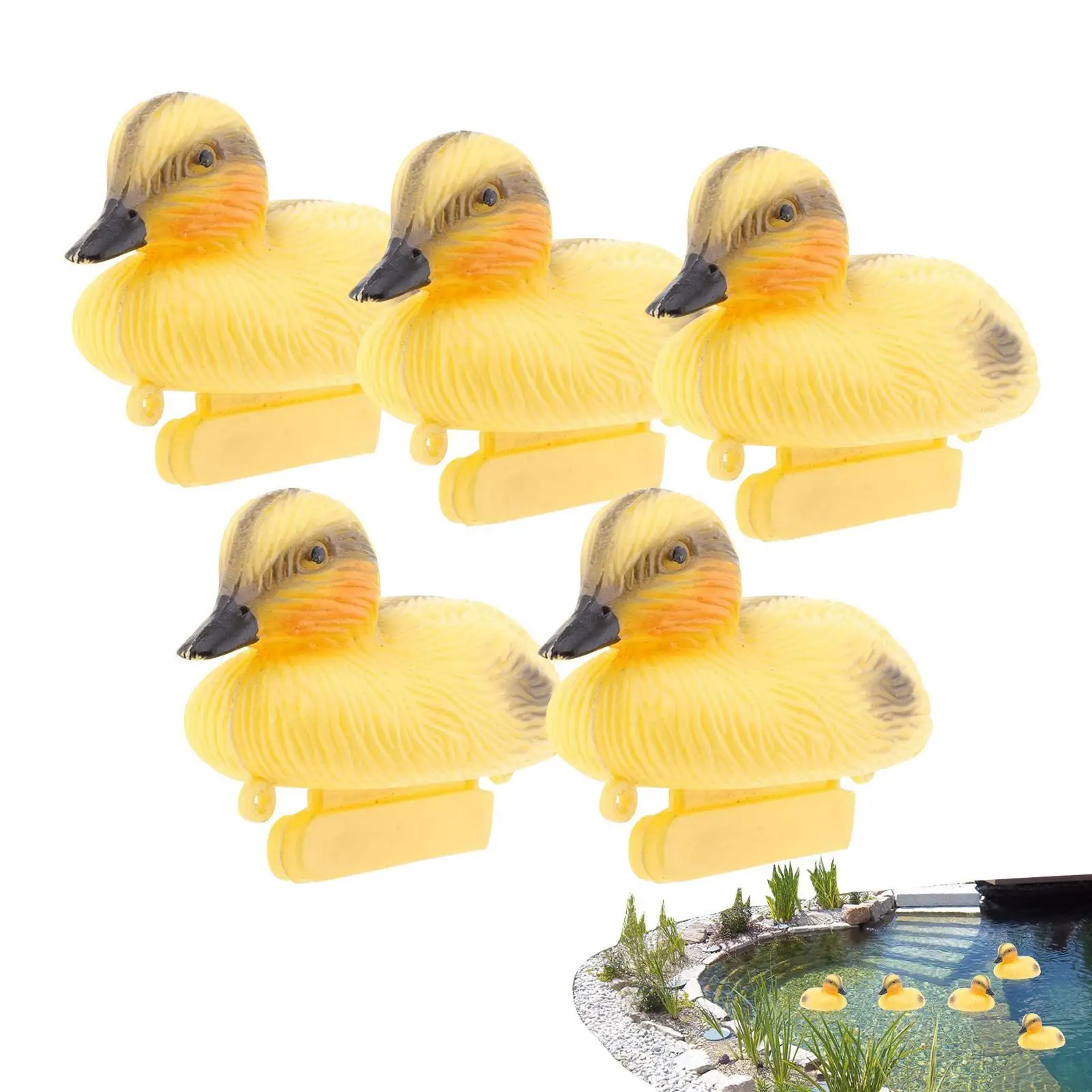 

Floating Duck Decoy Cute Vivid Ducklings Fish Pond Ornament Plastic Decoy Yellow Floating Duckling Decoys Pond Decoration