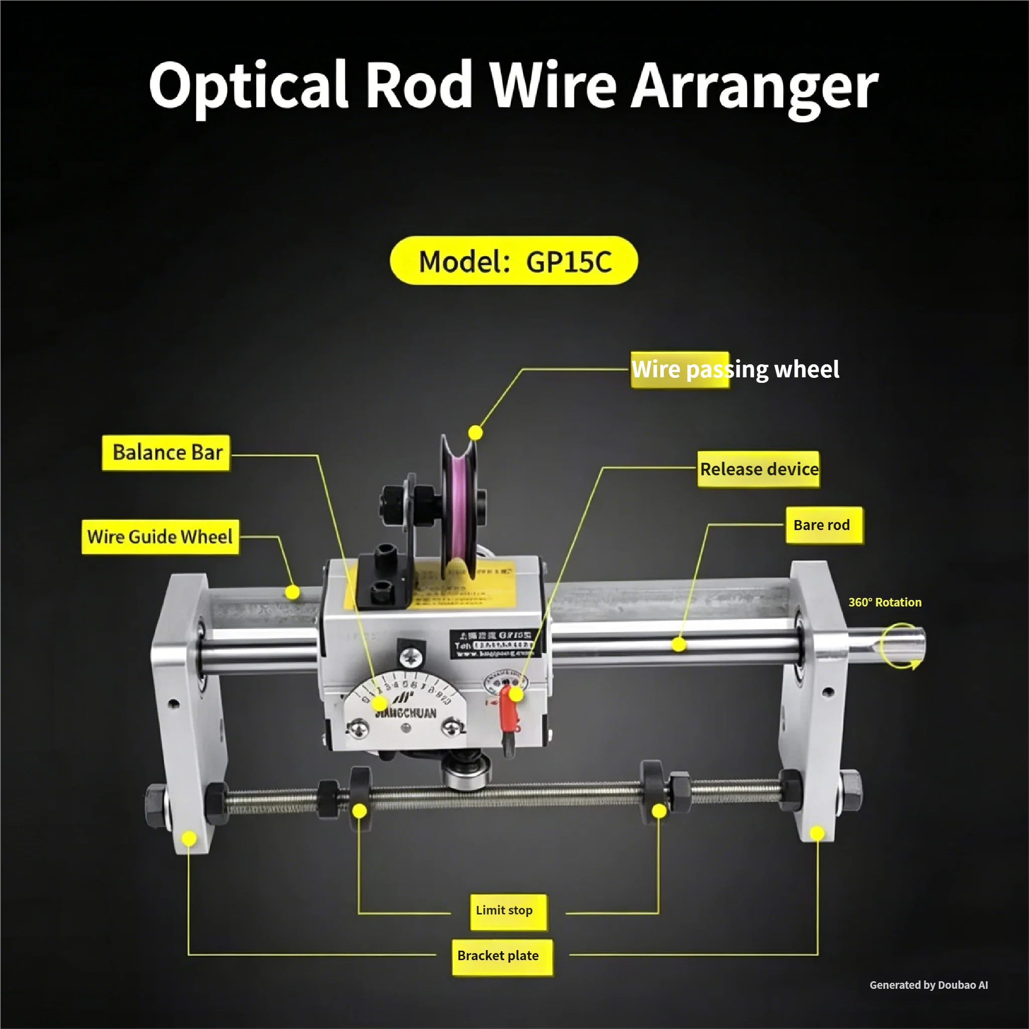 Pitch 0-11mm Max Dirving Force 15kg Automatic Wire Arranger GP15 RG3-15-2MCRFX Full Set Winding Wire Arrangement Machine