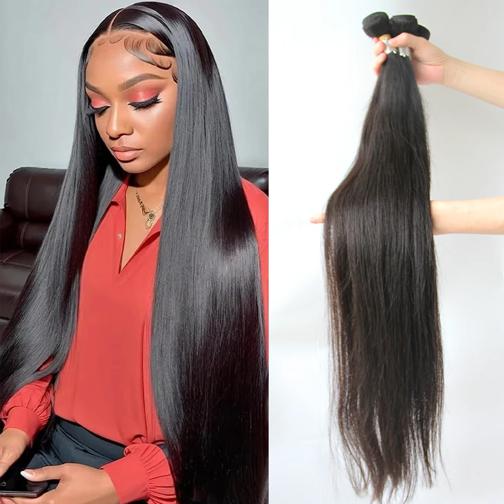 

Натуральные прямые волосы для наращивания, 28-30 дюймов, необработанные бразильские волосы, пучки для швейцарского наращивания, 3-4 пучка, натуральные волосы Remy, вирджинские волосы в трессах