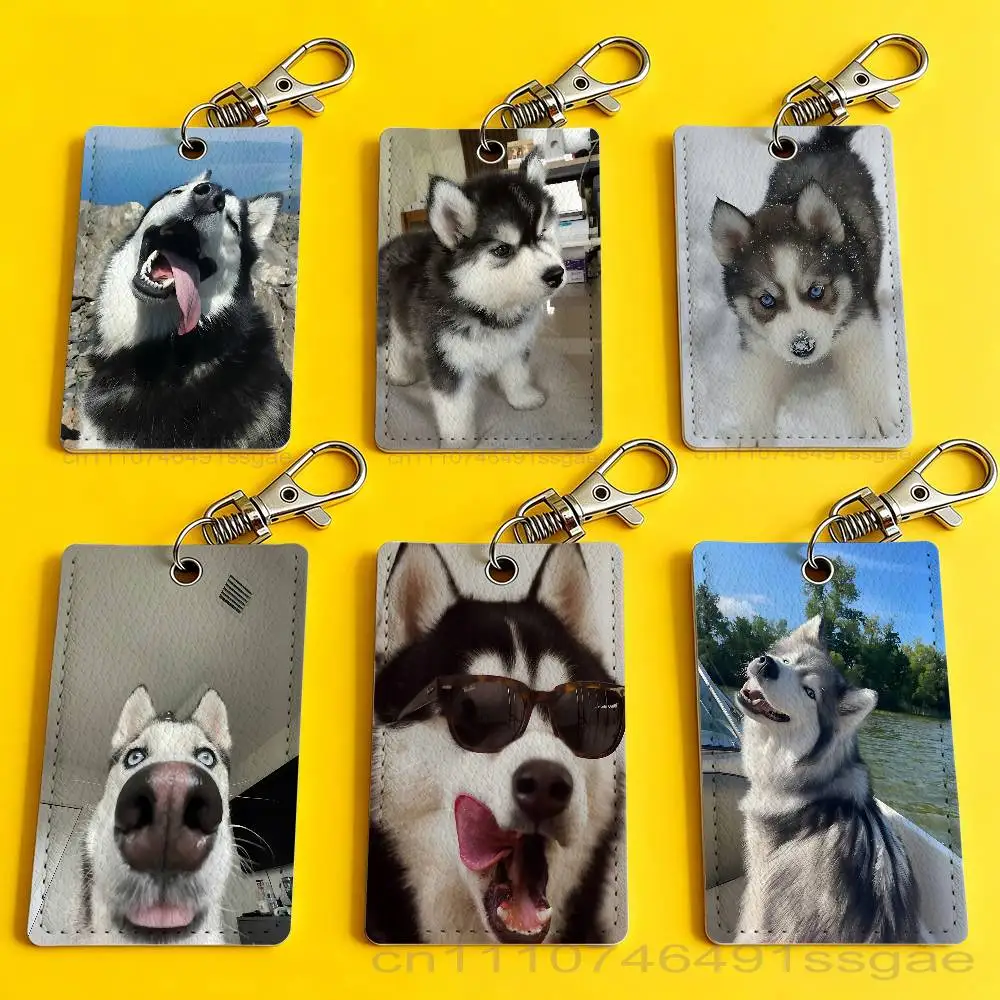 

Husky P-Puppy Dog Card Holder Keychain Badge Holder Card Pass Hang Rope Lariat Lanyard for Key Rings Accessories Gift