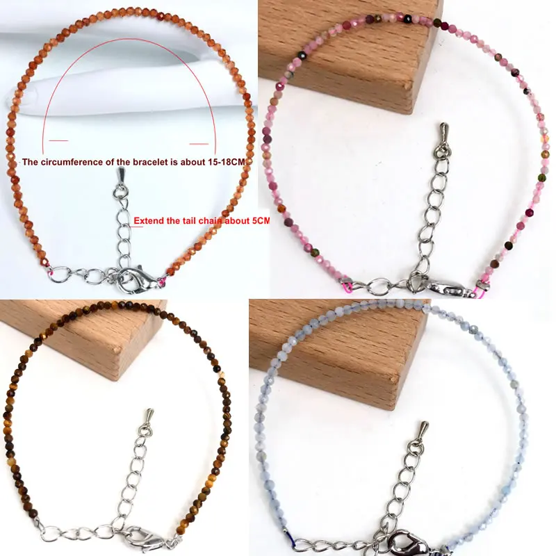 Mini 2-3mm Stone Beaded Faceted Natural Pearl garnet Necklaces bracelet Female Fashion Party Choker for Women Girls Jewelry Gift