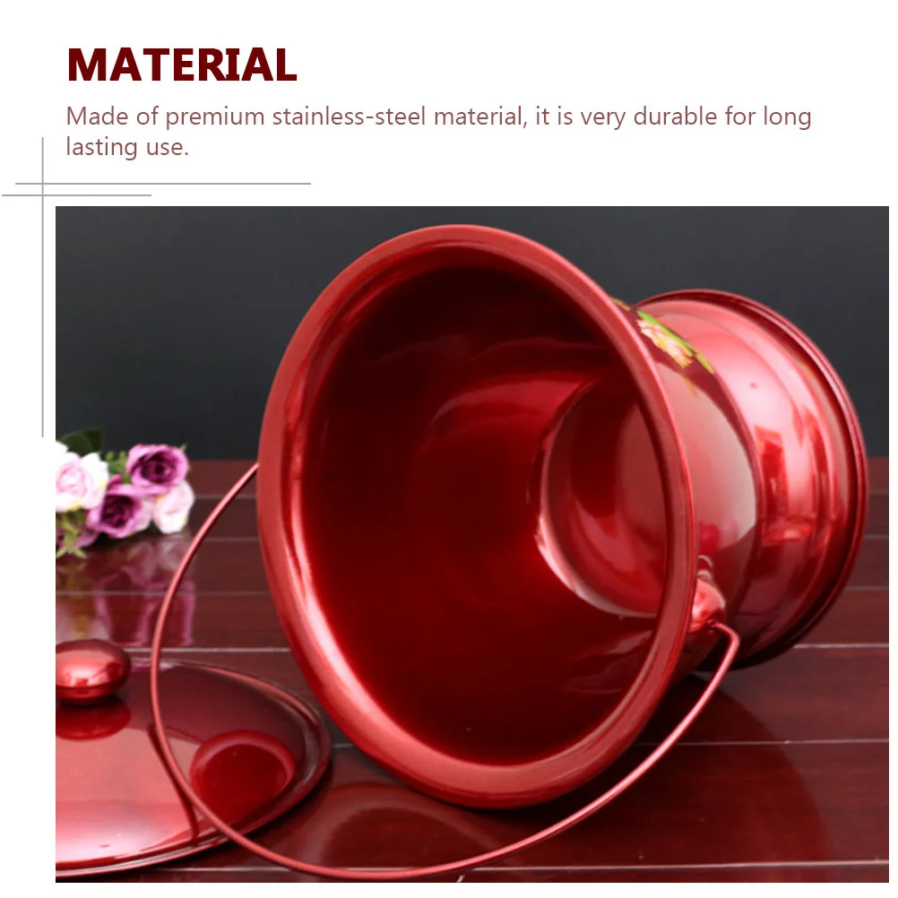 Stainless Steel Toilet Compact Urine Container Premium Spittoon Portable Night Pot Urinal Pan Holder Convenient