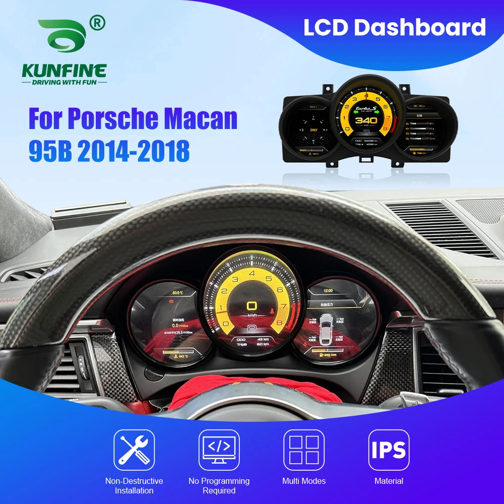 

Cluster Dashboard For Porsche Macan 95B Boxster 718 982 982C 2014-19 Speedometer Digital LCD Instrument Panel Latest Tachometer