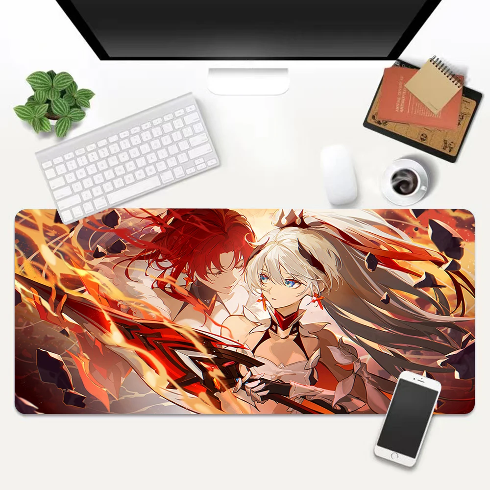 Honkai Impact 3rd Large Mouse Pad PC Computer Game MousePads Desk Keyboard Mats Office Rubber Anti-slip Mouse Mat 40x90 30x80 CM