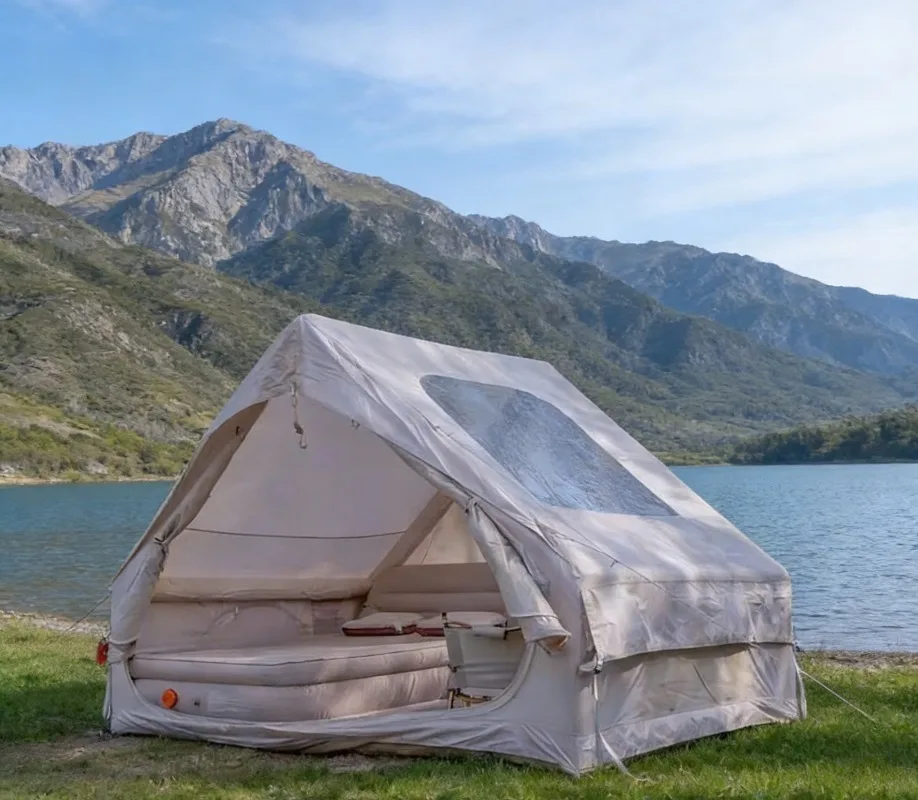 Carpa Inflable Totalmente Automática para Acampar al Aire Libre, Resistente a la Lluvia, Cálida, Gruesa y Portátil