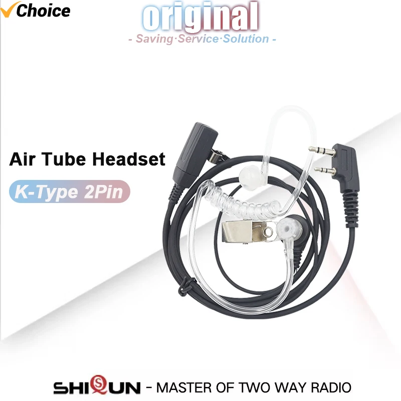 Baofeng UV-5R Walkie Talkie Headset z mikrofonem 2-pinowy zestaw słuchawkowy z rurką akustyczną UV-18Pro Kenwood UV-13 DM-1701 UV-5RH Pro Max Radio