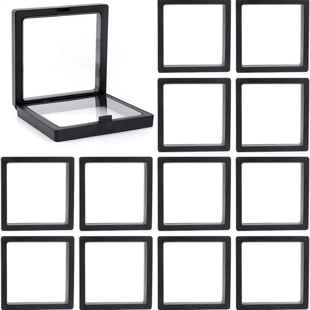 

2/5/10pcs,Transparent floating display box, plastic film jewelry packaging box, jewelry and collectible storage box