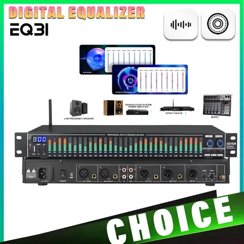 EQ31SUB 31-Stage Digital Equalizer Professional Audio Tuner for Stage Performance Noise Reduction Professional audio stage equip