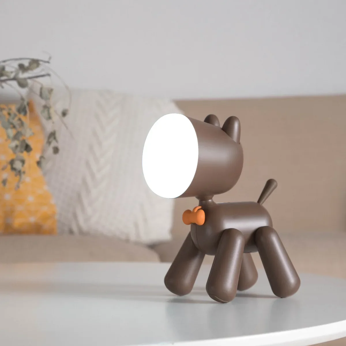 Cute Cartoon Dog Night Light, Interruptor de controle de duas velocidades, LED Bedhead Desk Lamp, Carregamento Cute Children's Night Light