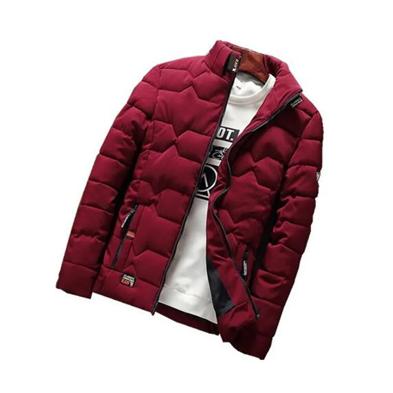 Autumn Winter Jacket Men Thicken Warm Cotton-padded Mens Jackets Slim Fit Stand Collar Youth Winter Jackets and Coats For Me