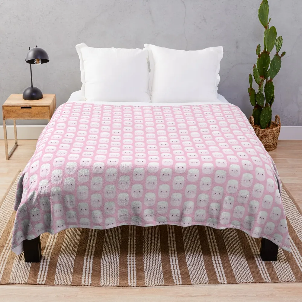 Cute pink marshmallows Throw Blanket Fashion Sofas Single Blankets