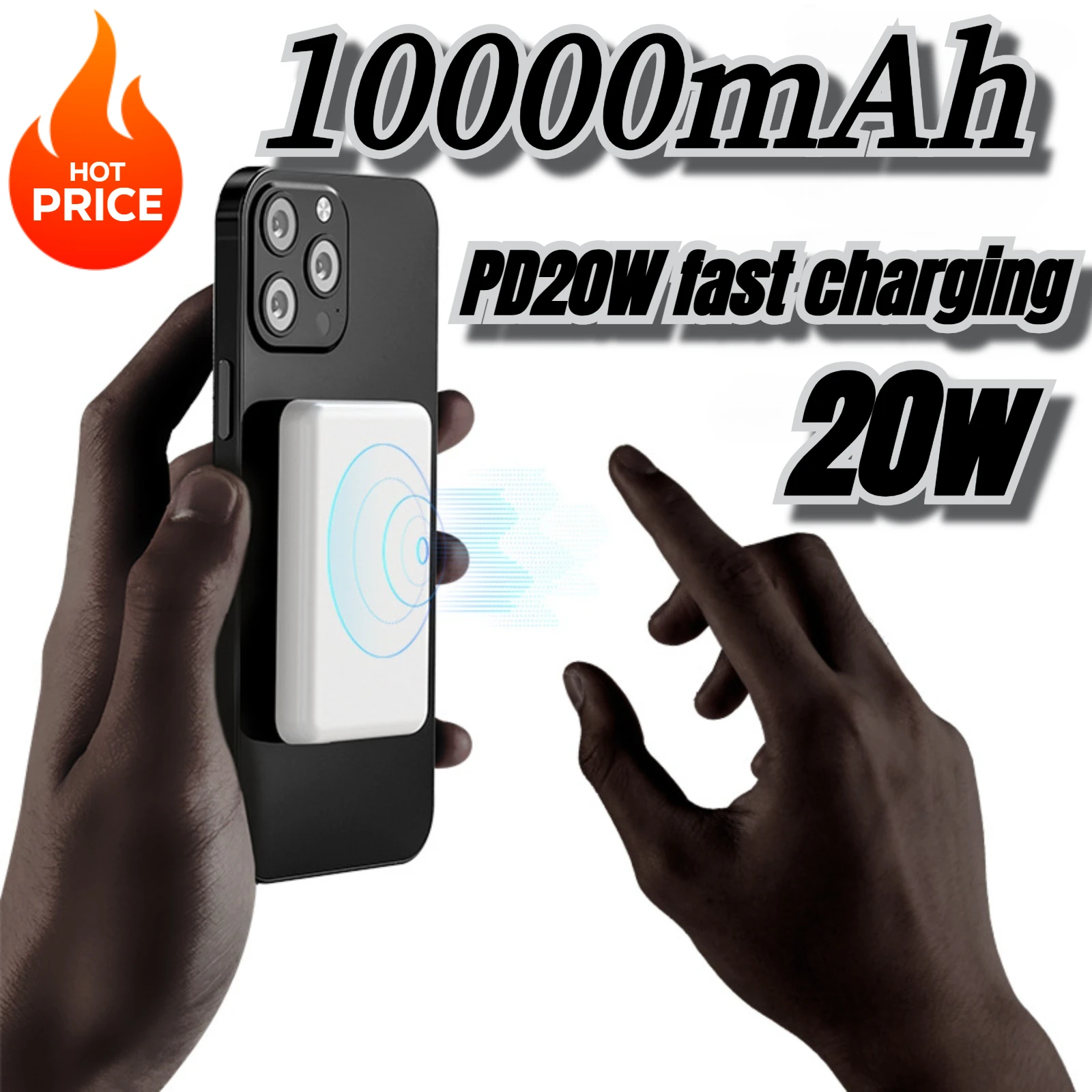 

Magnetic Wireless Portable Charger Power Bank 10000mAh PD20W Built-In LED Display For iPhone 16/15/14/13/12/Pro/Mini/Pro Max