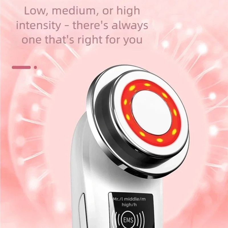 เครื่องนวดหน้า EMS บำบัดด้วยแสง LED โซนิค ไอออน การสั่นสะเทือน กระชับผิวหน้า ยกกระชับ ลดเลือนริ้วรอย อุปกรณ์เสริมความงาม เครื่องมือดูแลผิว