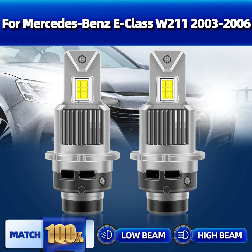 D2S LED Headlight Bulbs 60000LM 150W HID Xenon Light Plug&Play Car Lamp 6000K For Mercedes-Benz E-Class W211 2003 2004 2005 2006