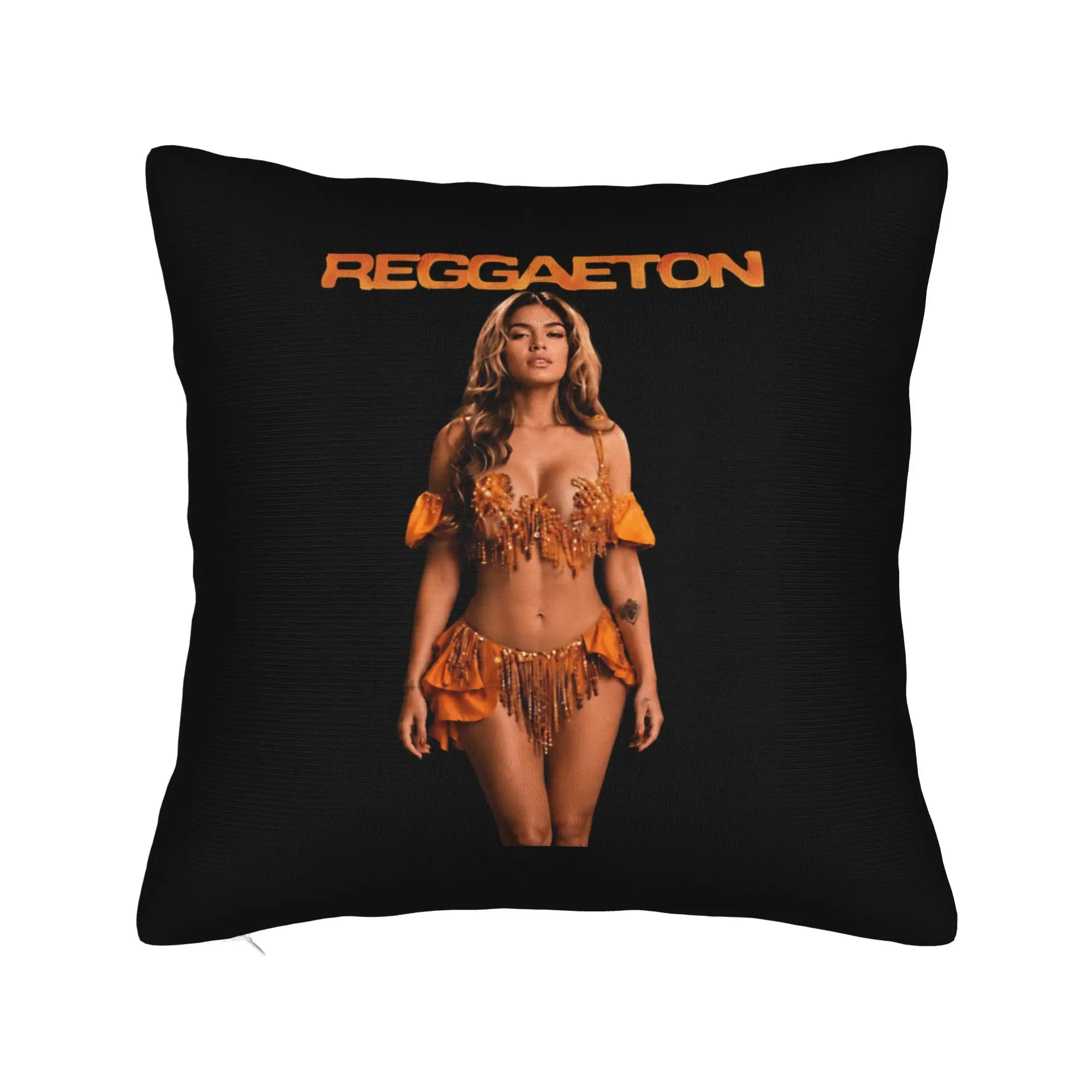 Pillow Case Karol G Orange Tassel Samba Outfit Latina Woman Custom  Pillow Cover For Living Room Bed Chair Morden Pillowcases