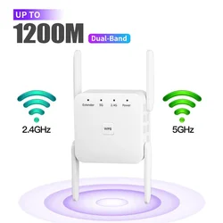 5Ghz Wifi Repeater Wireless Wi-Fi Booster 1200Mbps Wifi Amplifier 802.11AC Router 2.4G Signal Long Range Extender