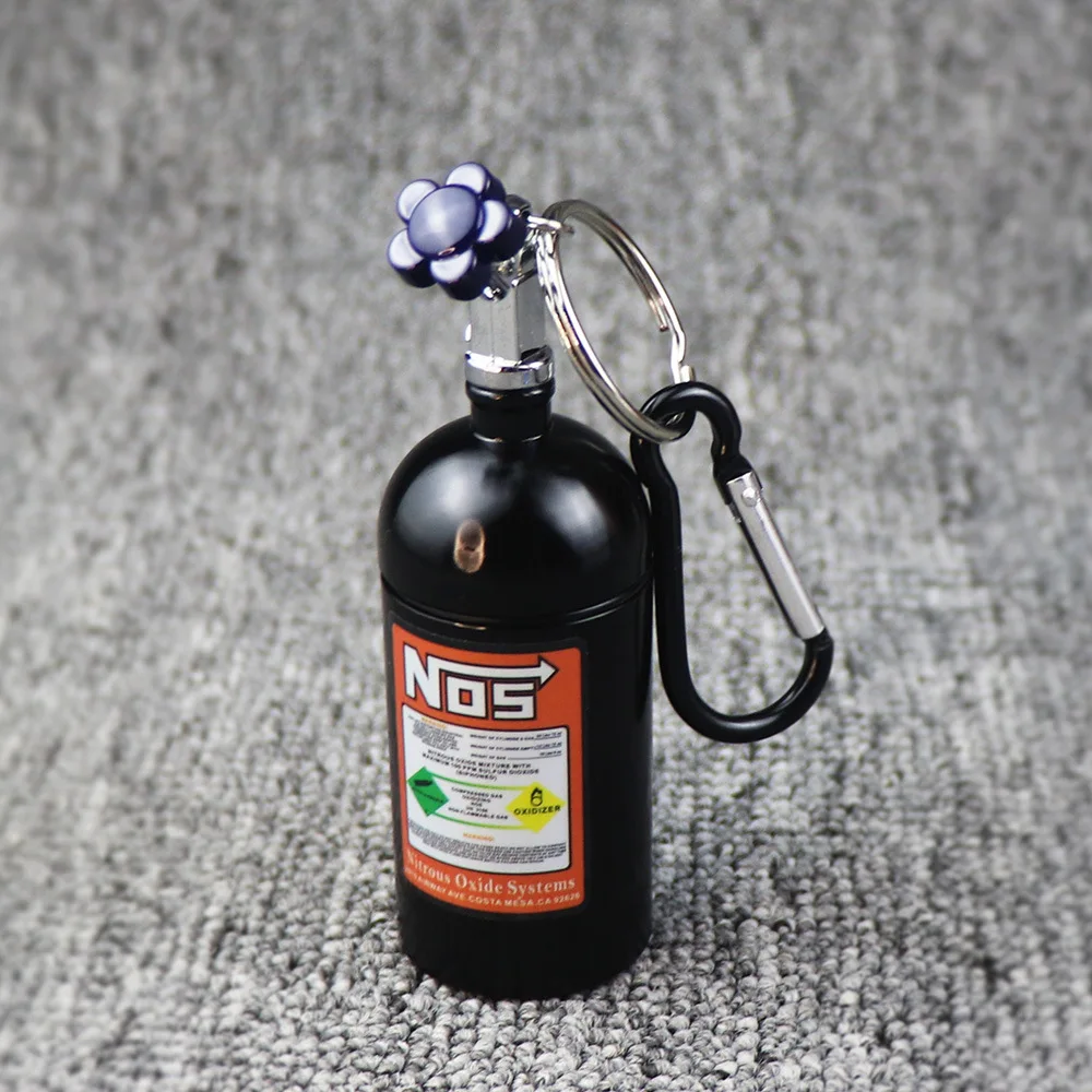 Aluminium Outdoor 10*3.5 cm NOS Fles Stijl Sleutelhanger Auto Asbak Metalen Auto Asbak Sleutelhanger Tas Hanger multifunctionele