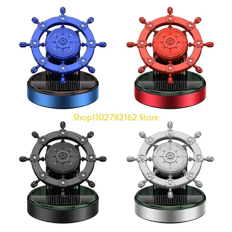 

547B Solar Powered Car Scent Ship Rudder Car Air Freshener Car Decoration for Office