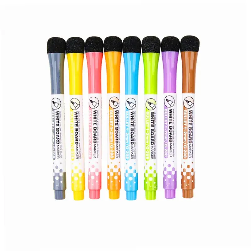 Magnetic Dry Erase Markers (8 Pack) Low Odor White Board Markers with Erasers for Kids Teacher Supplies for Classroom Work on Wh