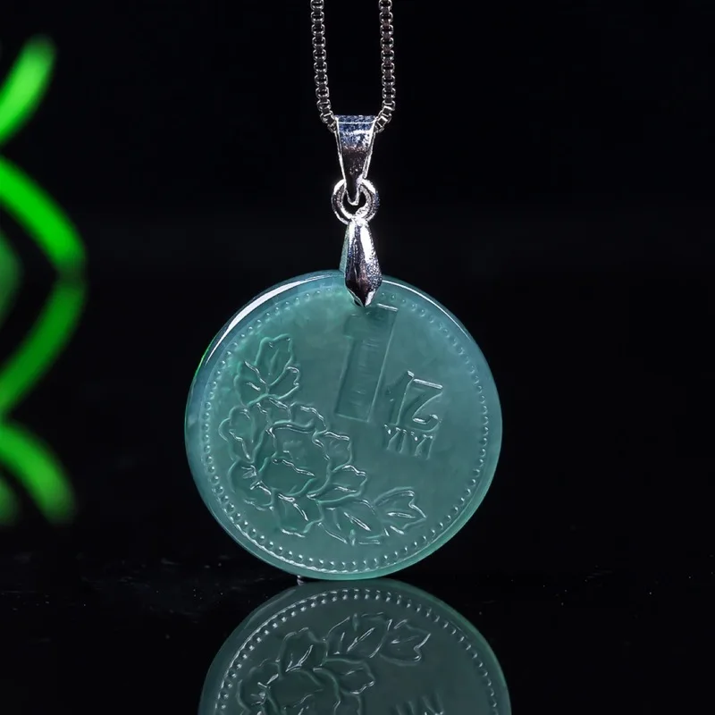 Original natural for men women, fashionable pendant with inlay, blue water ice type jewelry and jade item