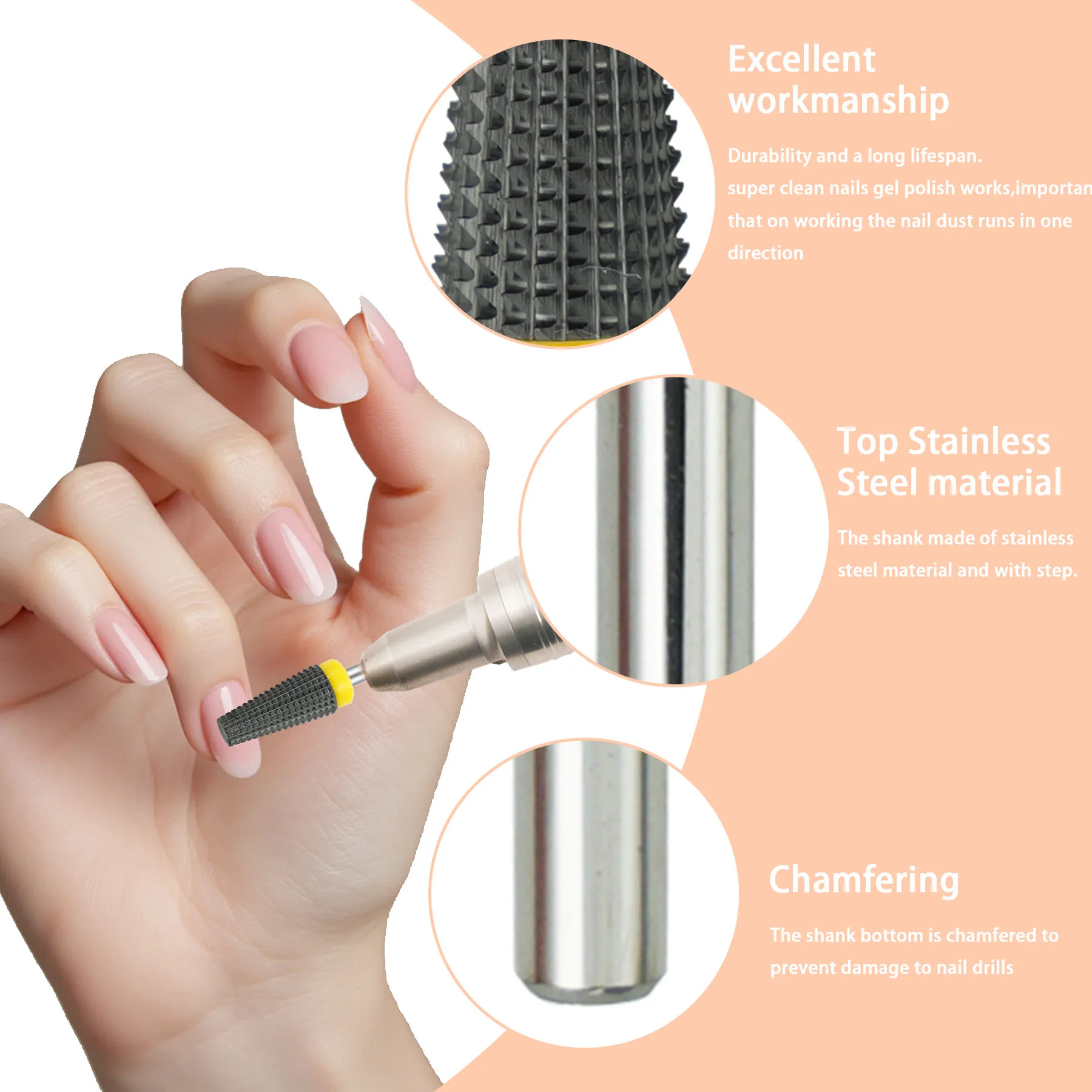 Forets à ongles en céramique, 1 pièce, forets de manucure électriques, fraises de pédicure, limes de Machine, accessoires d'art des ongles, outil pour enlever le Gel des ongles